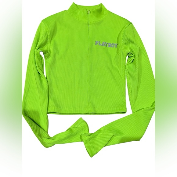 PLAYBOY Vibrant Lime Long Sleeve Tee - Picture 1 of 1
